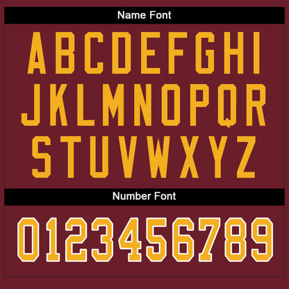 Custom Burgundy Gold-White Mesh Split Fashion Football Jersey - Sky-Custom