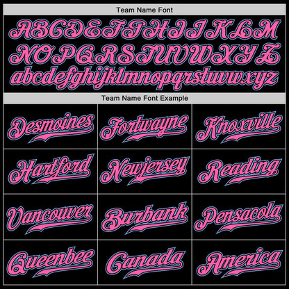 Custom Black Pink-White Authentic Split Fashion Baseball Jersey - Sky-Custom