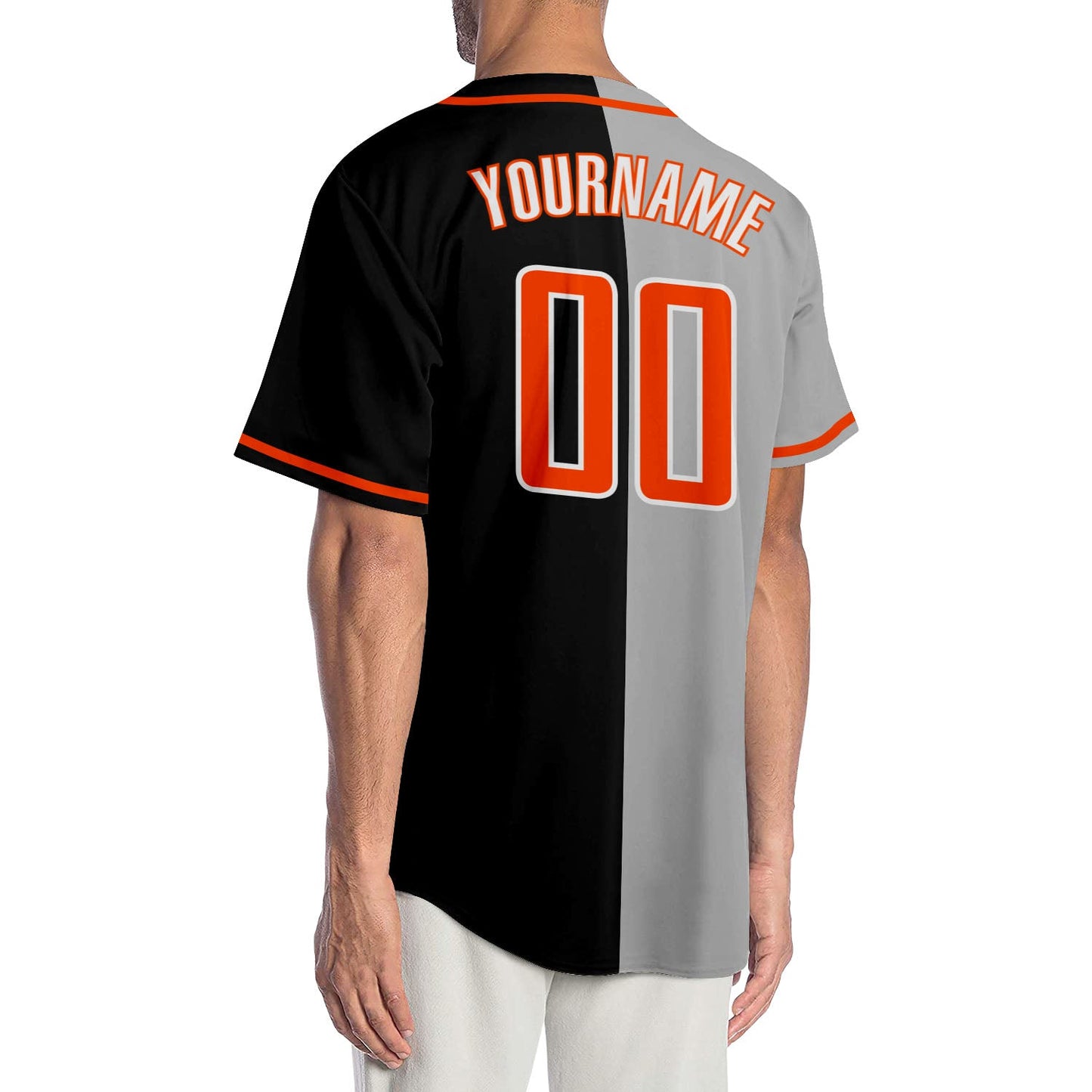 Custom Black White-Gray Authentic Split Fashion Baseball Jersey - Sky-Custom