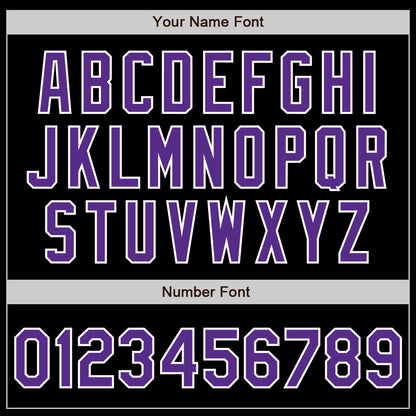 Custom Black Purple-Orange Authentic Split Fashion Baseball Jersey - Sky-Custom