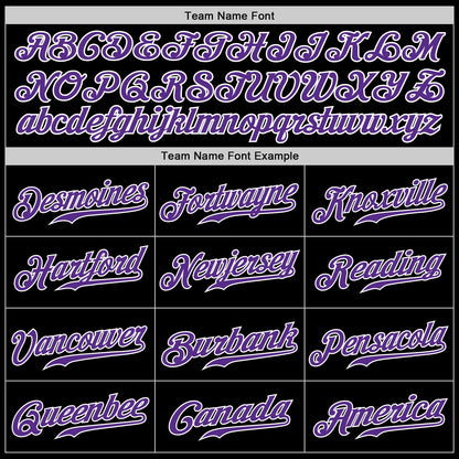 Custom Black Purple-Orange Authentic Split Fashion Baseball Jersey - Sky-Custom