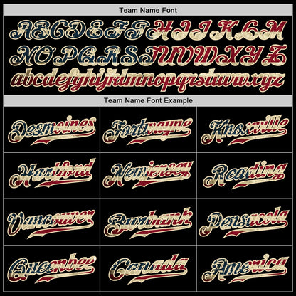Custom Black Vintage USA Flag-Olive Authentic Split Fashion Baseball Jersey - Sky-Custom