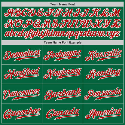 Custom Kelly Green Red-Gray Authentic Split Fashion Baseball Jersey - Sky-Custom