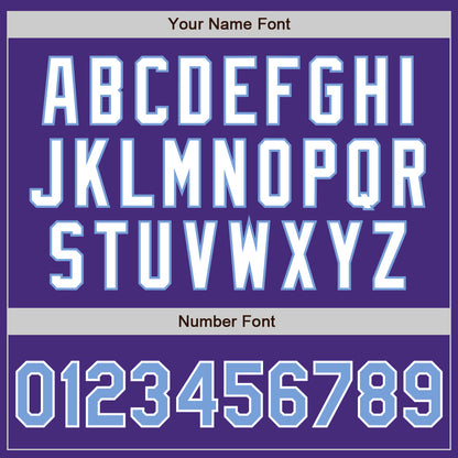 Custom Purple Light Blue-Gray Authentic Split Fashion Baseball Jersey - Sky-Custom