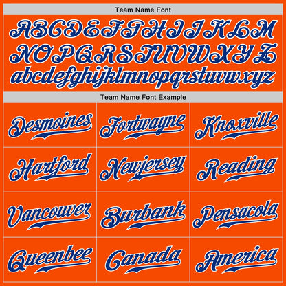 Custom Orange Royal-White Authentic Split Fashion Baseball Jersey - Sky-Custom