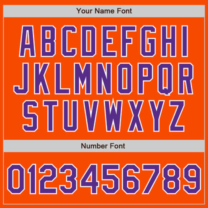 Custom Orange Purple-White Authentic Split Fashion Baseball Jersey - Sky-Custom