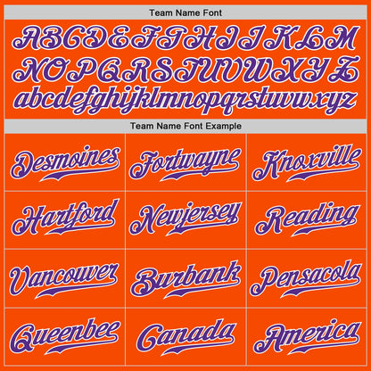 Custom Orange Purple-White Authentic Split Fashion Baseball Jersey - Sky-Custom