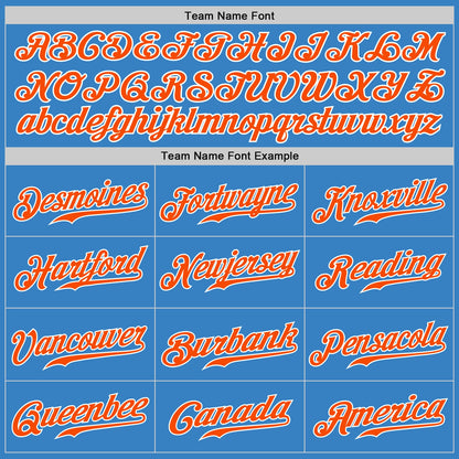 Custom Powder Blue Orange-White Authentic Split Fashion Baseball Jersey - Sky-Custom