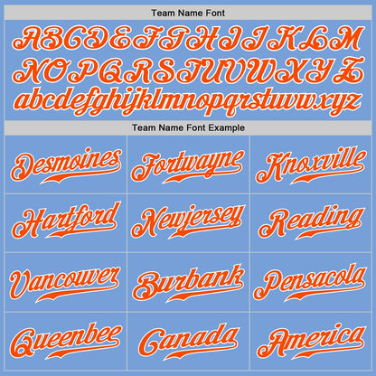 Custom Light Blue Orange-White Authentic Split Fashion Baseball Jersey - Sky-Custom