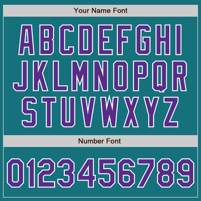 Custom Teal Purple-Gray Authentic Split Fashion Baseball Jersey - Sky-Custom