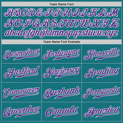 Custom Teal Purple-Gray Authentic Split Fashion Baseball Jersey - Sky-Custom