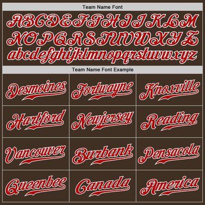 Custom Brown Red-Gray Authentic Split Fashion Baseball Jersey - Sky-Custom
