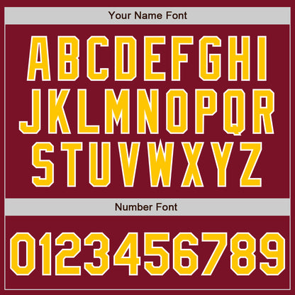 Custom Crimson Gold-Gray Authentic Split Fashion Baseball Jersey - Sky-Custom