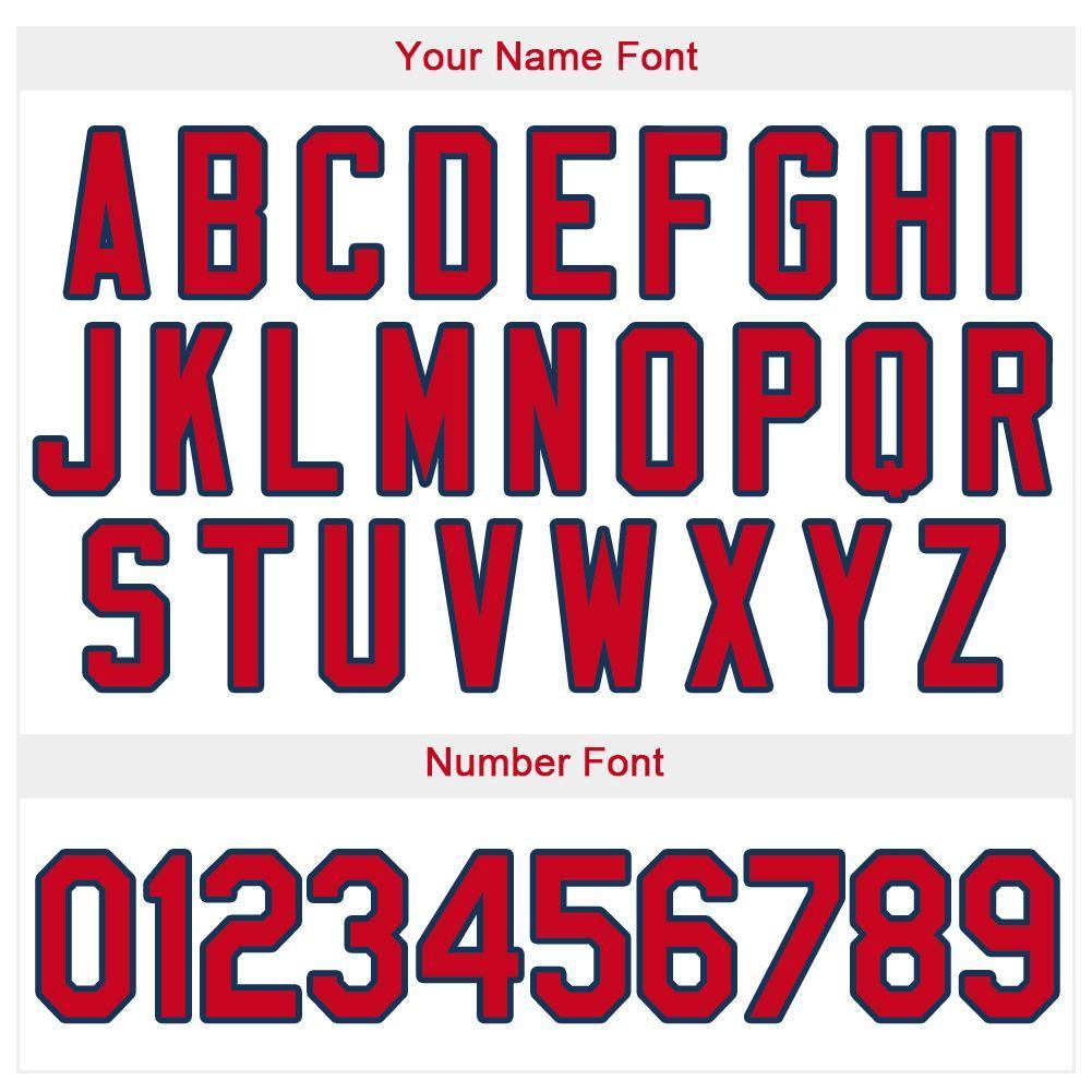 Custom White Red-Navy Baseball Jersey - Sky-Custom
