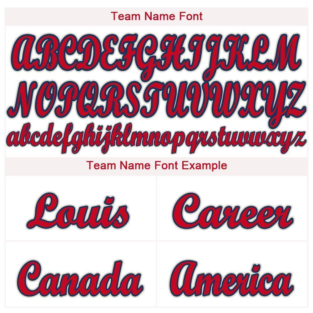 Custom Cream Red-Navy Baseball Jersey - Sky-Custom