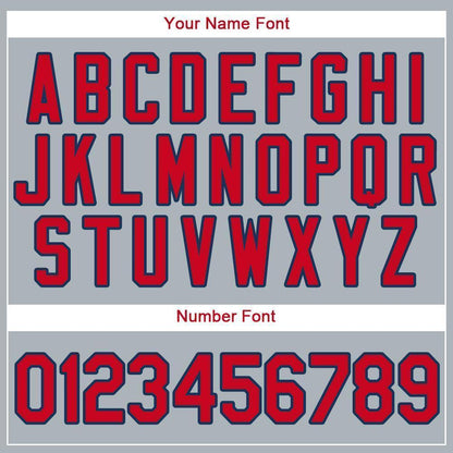 Custom Gray Red-Navy Baseball Jersey - Sky-Custom