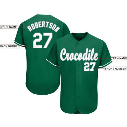 Custom Kelly Green White-Gray Baseball Jersey - Sky-Custom