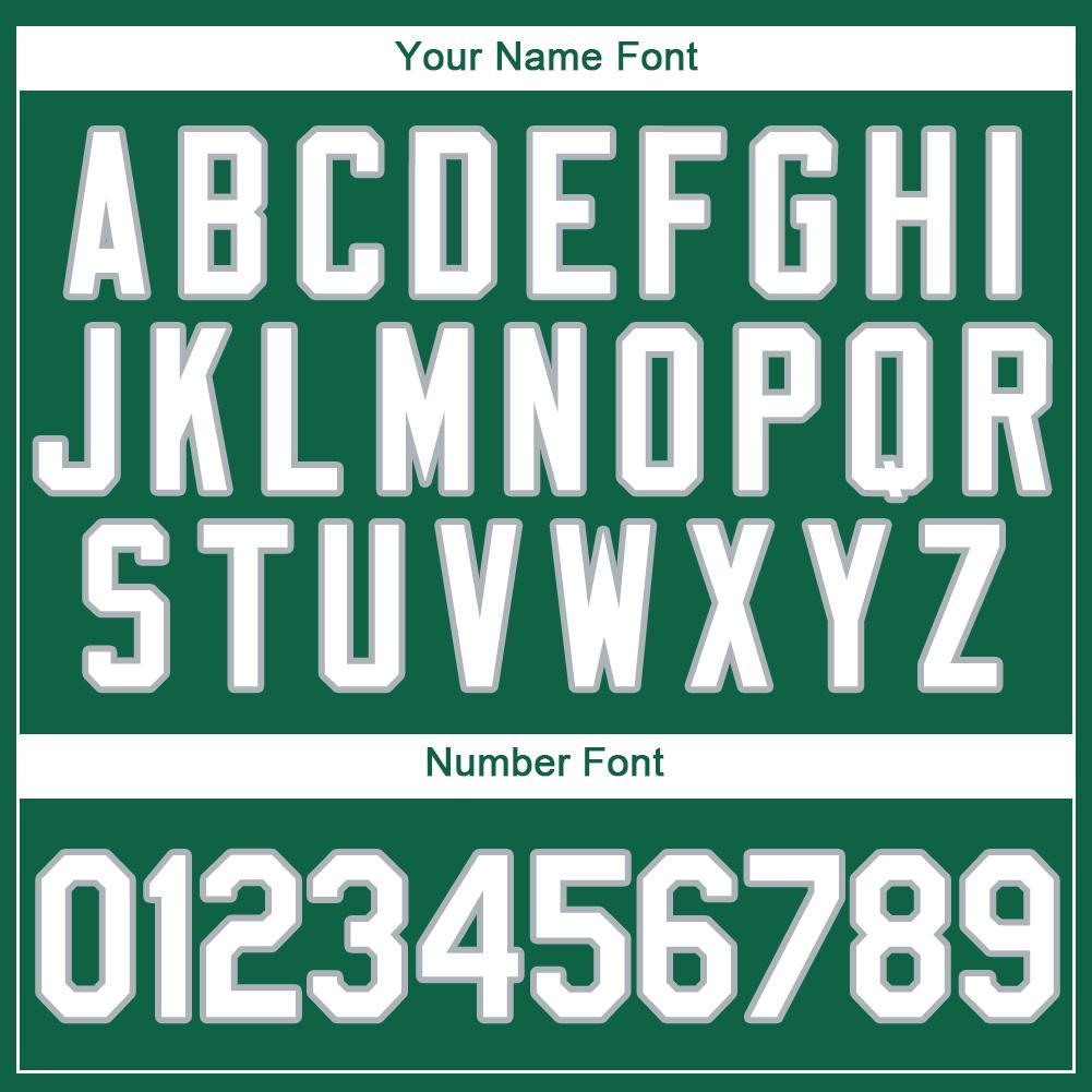 Custom Kelly Green White-Gray Baseball Jersey - Sky-Custom