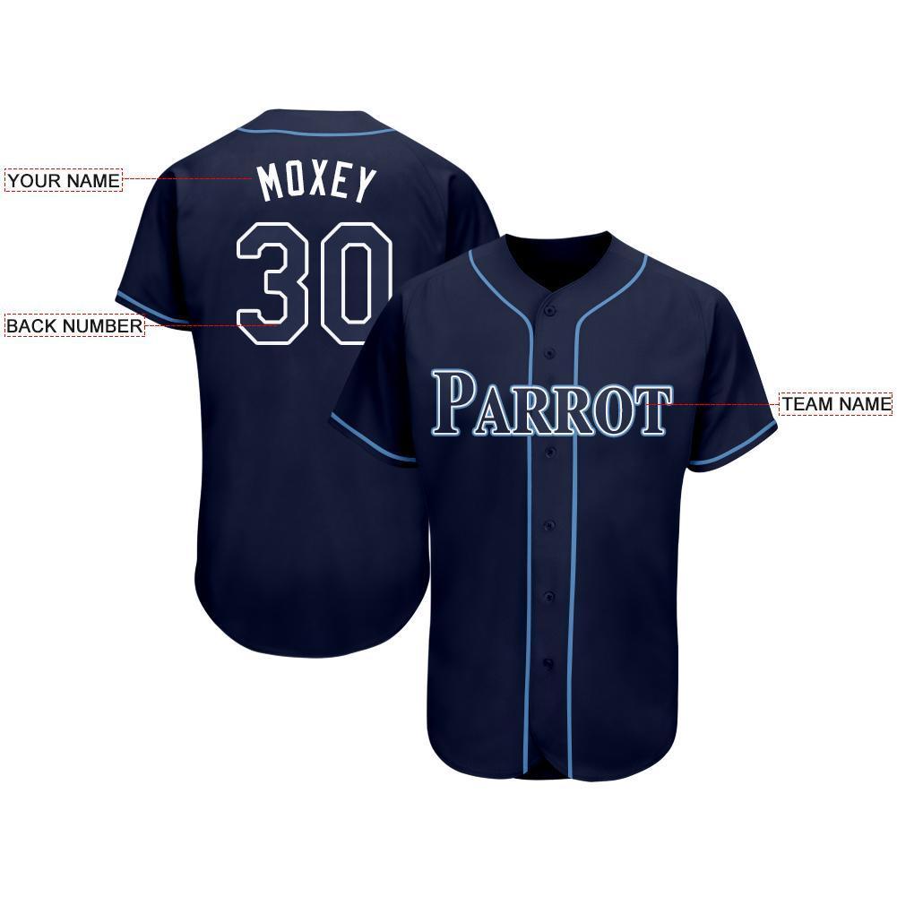 Custom Navy White-Powder Blue Baseball Jersey - Sky-Custom