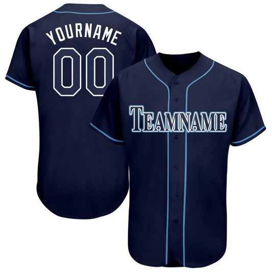 Custom Navy White-Powder Blue Baseball Jersey - Sky-Custom