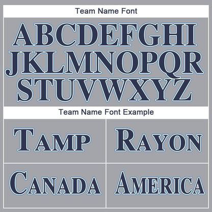 Custom Gray Navy-Powder Blue Baseball Jersey - Sky-Custom