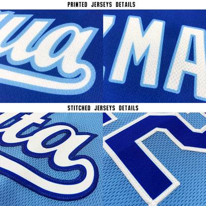 Custom Powder Blue Navy-White Baseball Jersey - Sky-Custom
