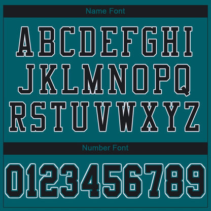 Custom Teal Black-White Mesh Authentic Football Jersey - Sky-Custom