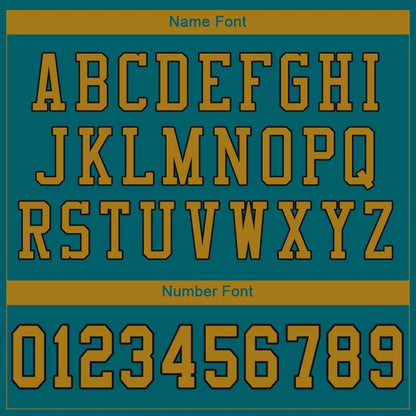 Custom Teal Old Gold-Black Mesh Authentic Football Jersey - Sky-Custom