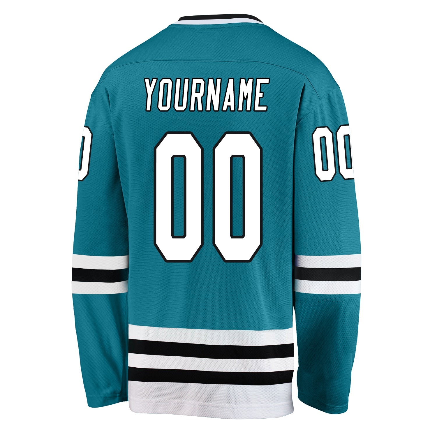 Custom Teal White-Black Hockey Jersey - Sky-Custom