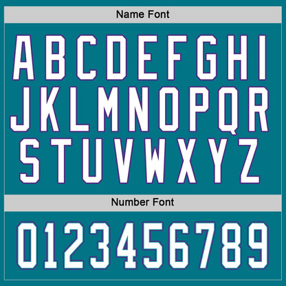 Custom Teal White-Purple Hockey Jersey - Sky-Custom