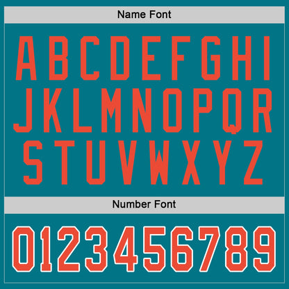 Custom Teal Orange-White Hockey Jersey - Sky-Custom