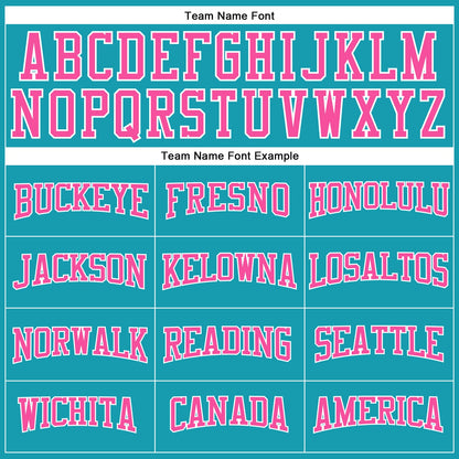 Custom Teal Pink-White Authentic Throwback Basketball Jersey - Sky-Custom