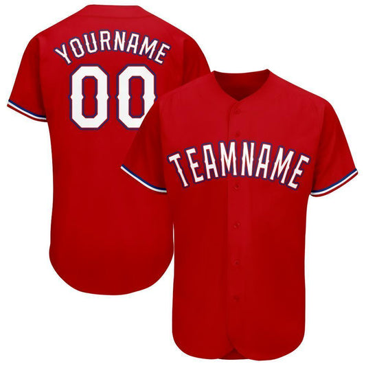 Custom Red White-Royal Baseball Jersey - Sky-Custom