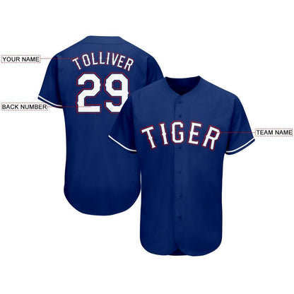 Custom Royal White-Red Baseball Jersey - Sky-Custom