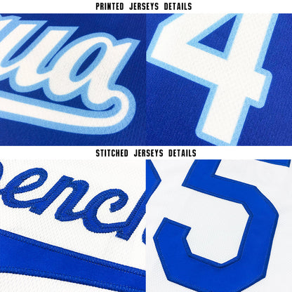 Custom Royal White-Red Baseball Jersey - Sky-Custom