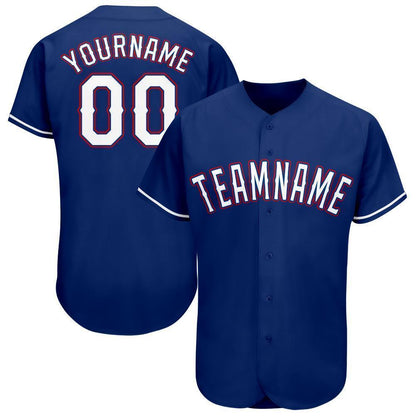 Custom Royal White-Red Baseball Jersey - Sky-Custom