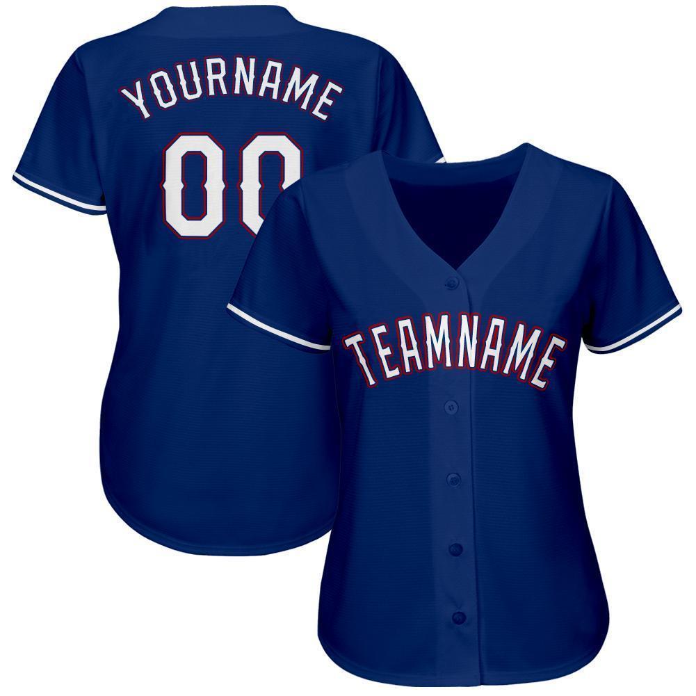 Custom Royal White-Red Baseball Jersey - Sky-Custom
