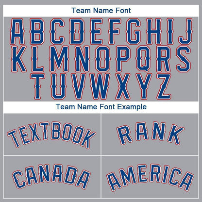 Custom Gray Royal-Red Baseball Jersey - Sky-Custom
