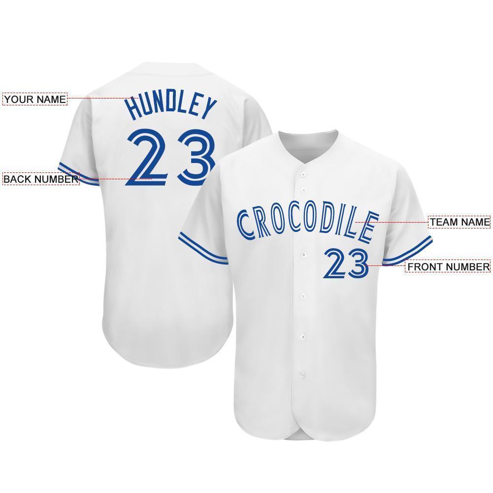 Custom White Royal Baseball Jersey - Sky-Custom