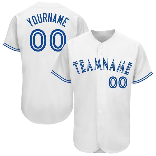 Custom White Royal Baseball Jersey - Sky-Custom