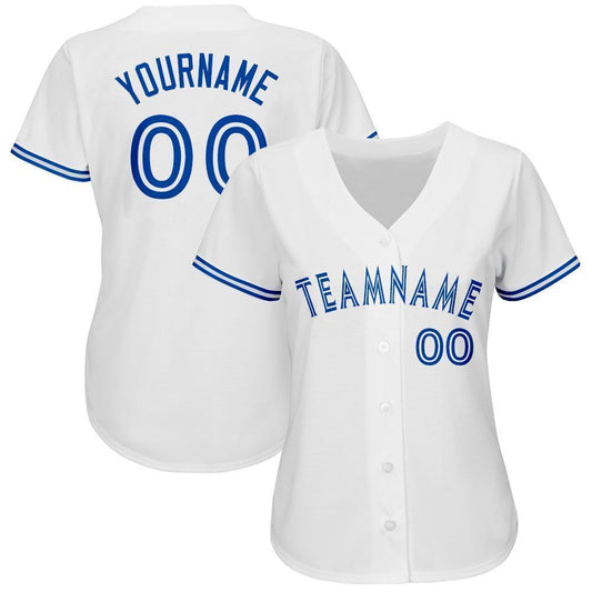 Custom White Royal Baseball Jersey - Sky-Custom
