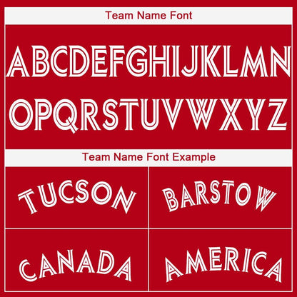 Custom Red White Baseball Jersey - Sky-Custom