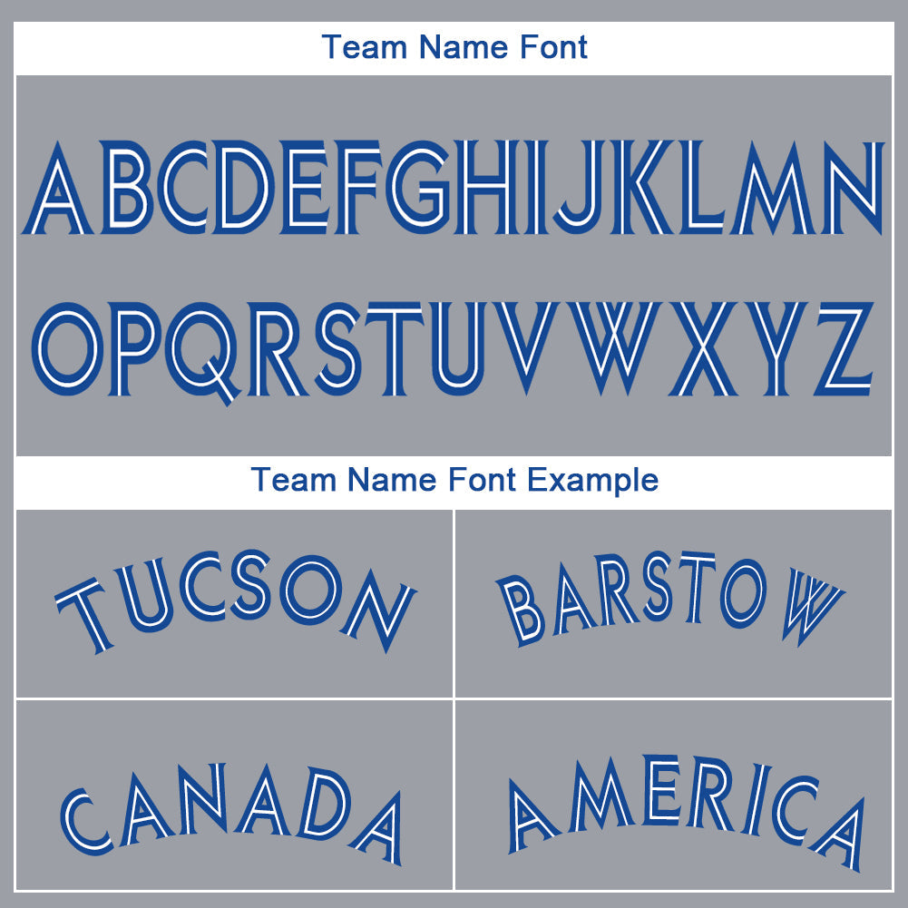 Custom Gray Royal-White Baseball Jersey - Sky-Custom
