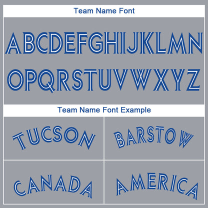 Custom Gray Royal-White Baseball Jersey - Sky-Custom