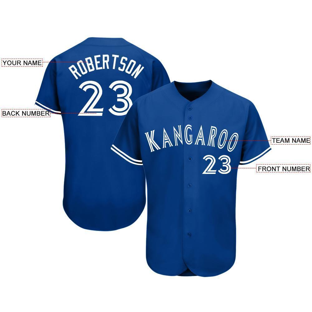 Custom Royal White Baseball Jersey - Sky-Custom
