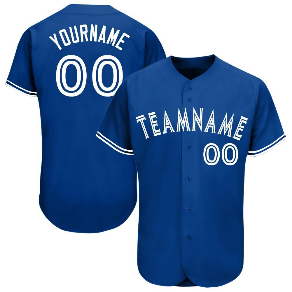 Custom Royal White Baseball Jersey - Sky-Custom