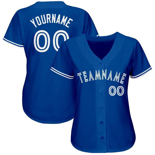 Custom Royal White Baseball Jersey - Sky-Custom