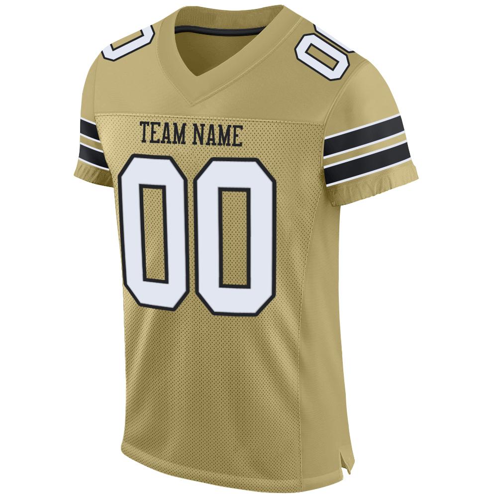 Custom Vegas Gold White-Black Mesh Authentic Football Jersey - Sky-Custom