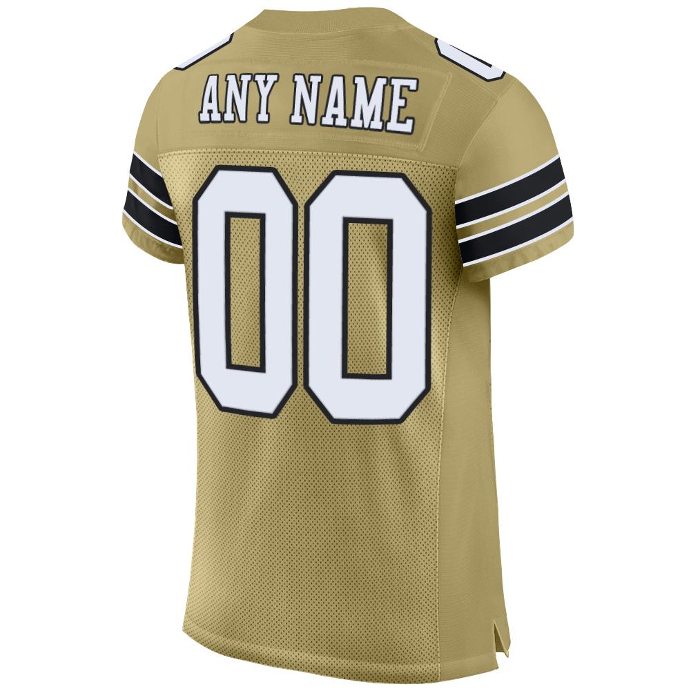 Custom Vegas Gold White-Black Mesh Authentic Football Jersey - Sky-Custom