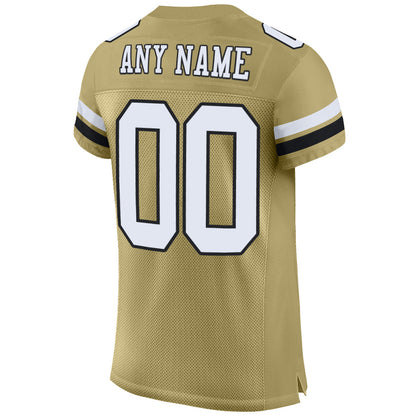 Custom Vegas Gold White-Black Mesh Authentic Football Jersey - Sky-Custom